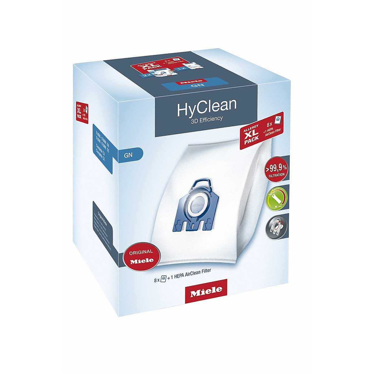 Miele Hyclean 3D Efficiency U Series Dustbags, Green, 10123250 - 2 BOXES